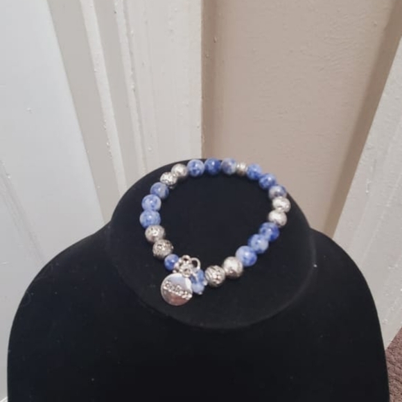 Beautiful Handmade Beaded Bracelet,Sodalite Beaded Stackable Bracelets.🌴 - Picture 3 of 4
